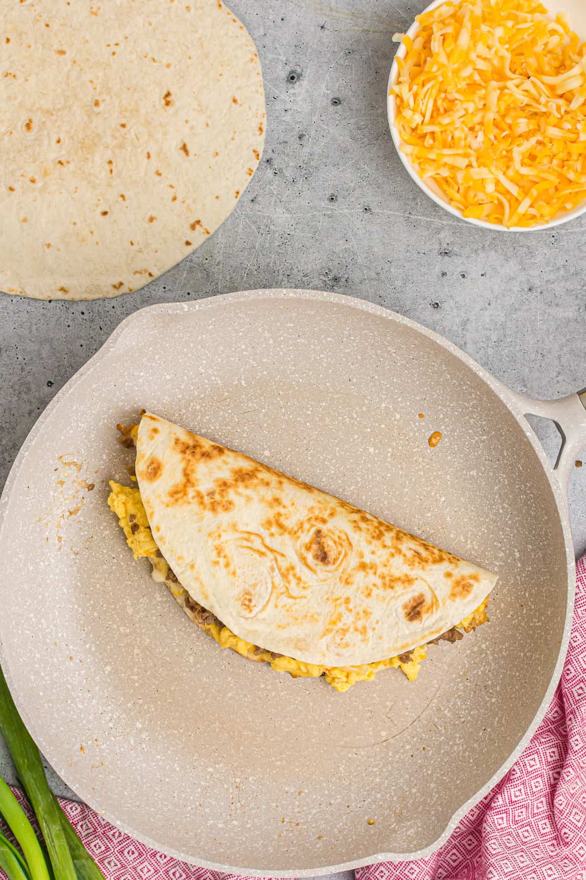Quesadilla doblada.