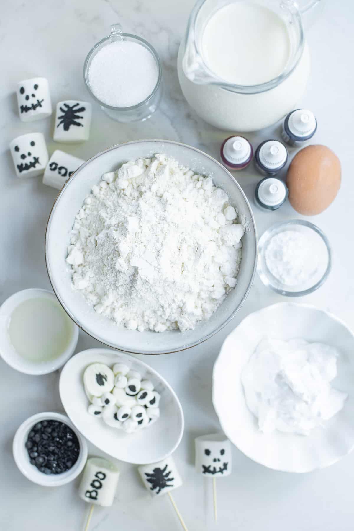 所需材料的俯视图。