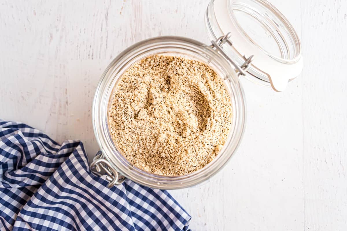 Dry pancake mix in a jar.